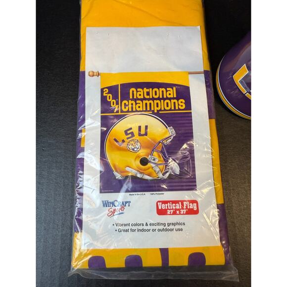 LSU Tigers Lot Mug, Duck Tape 10 yds, & 2007 Natl. Champs Flag - Picture 2 of 13